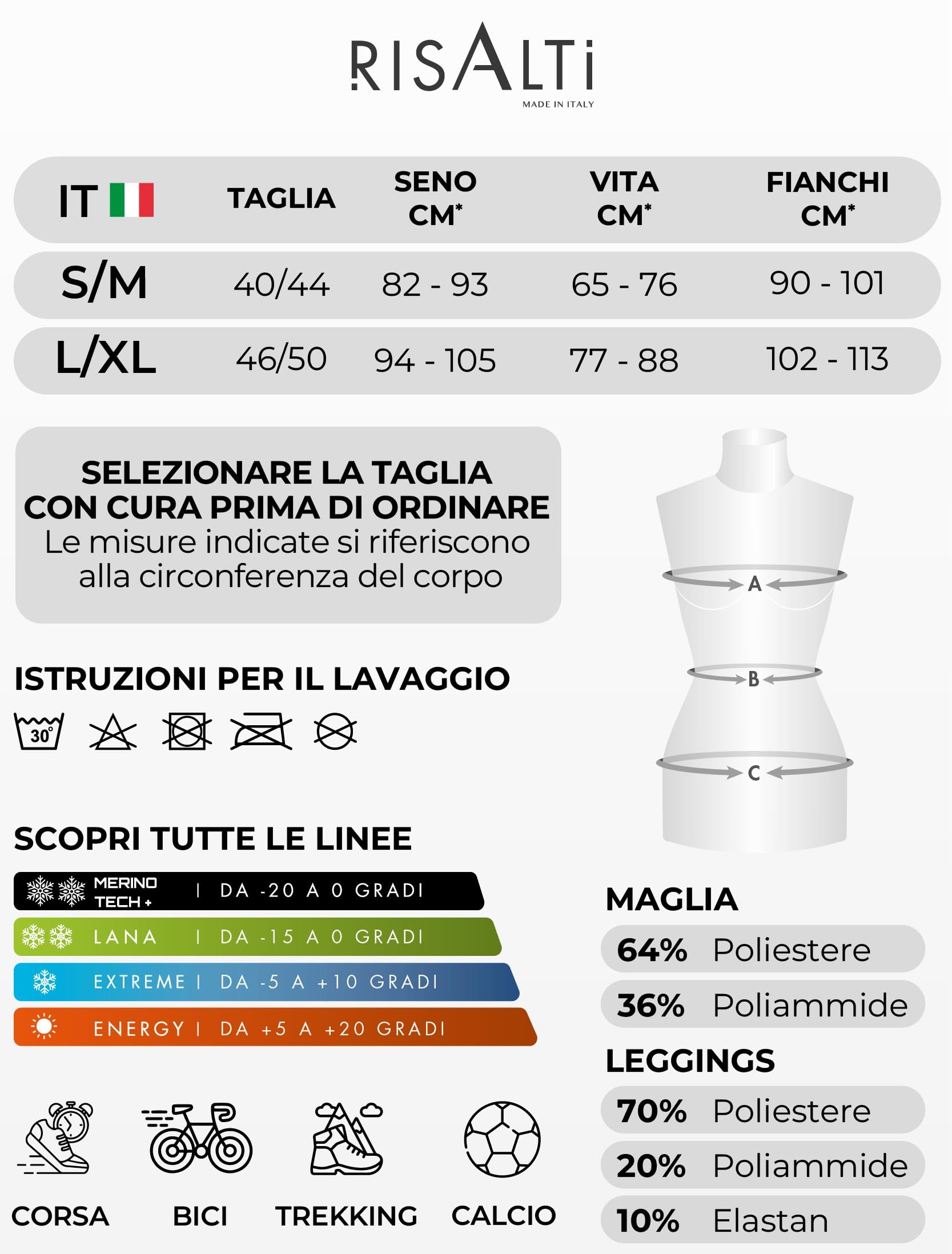 Risalti Tuta Termica Donna Invernale Energy - Completo Maglia Termica Donna e Calzamaglia con Scaldacollo Omaggio, Intimo Seamless, Traspirante e Termoregolante - Made in Italy
