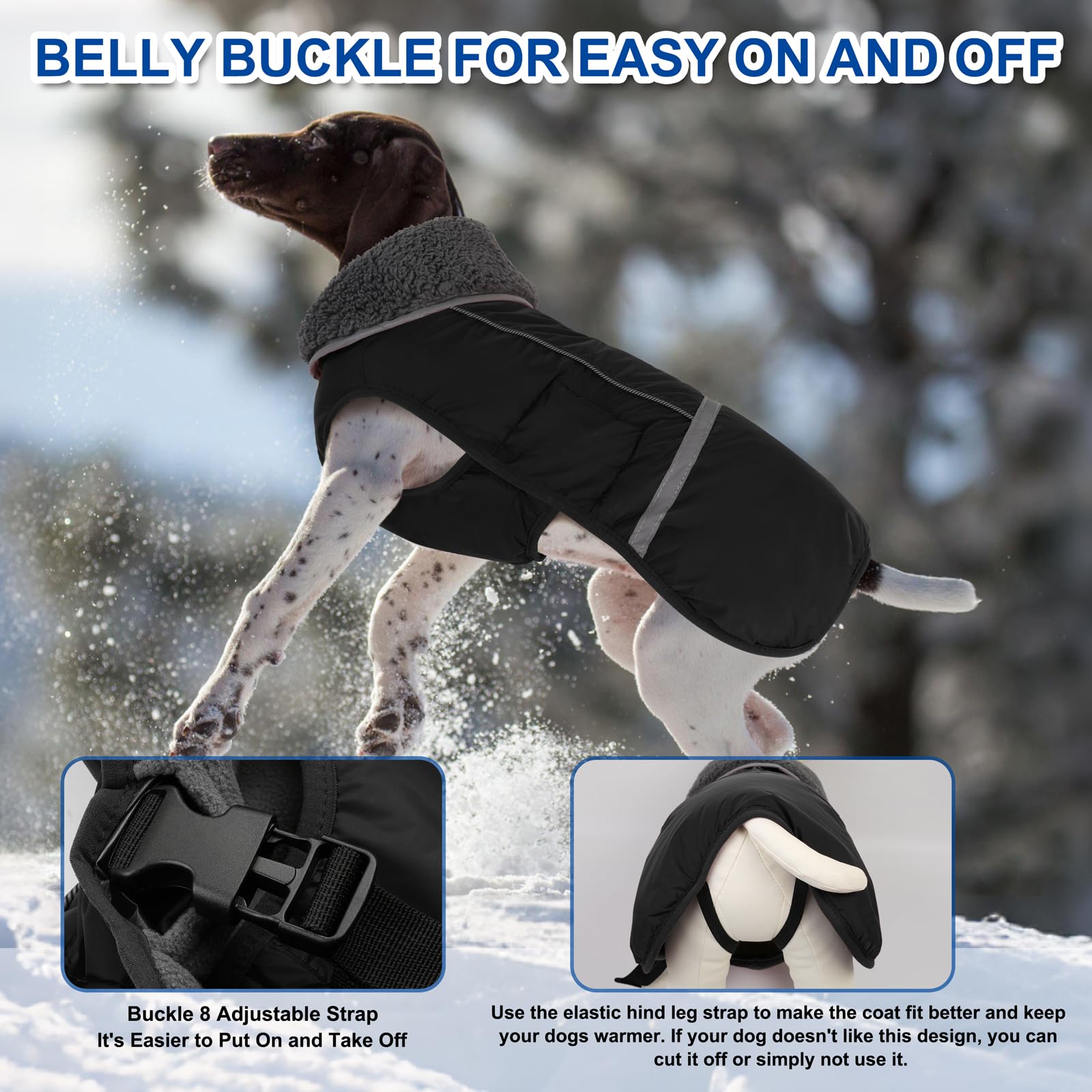 Doglay Cappottino per cani, impermeabile per animali domestici, per la stagione fredda, con colletto in pelliccia spessa, giacca invernale riflettente per cuccioli, calda fodera in pile, per animali