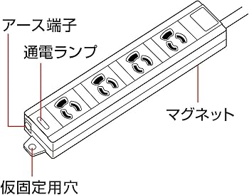 Amazon.co.jp: サンワサプライ(Sanwa Supply) 電源タップ 3P・4個口 3m