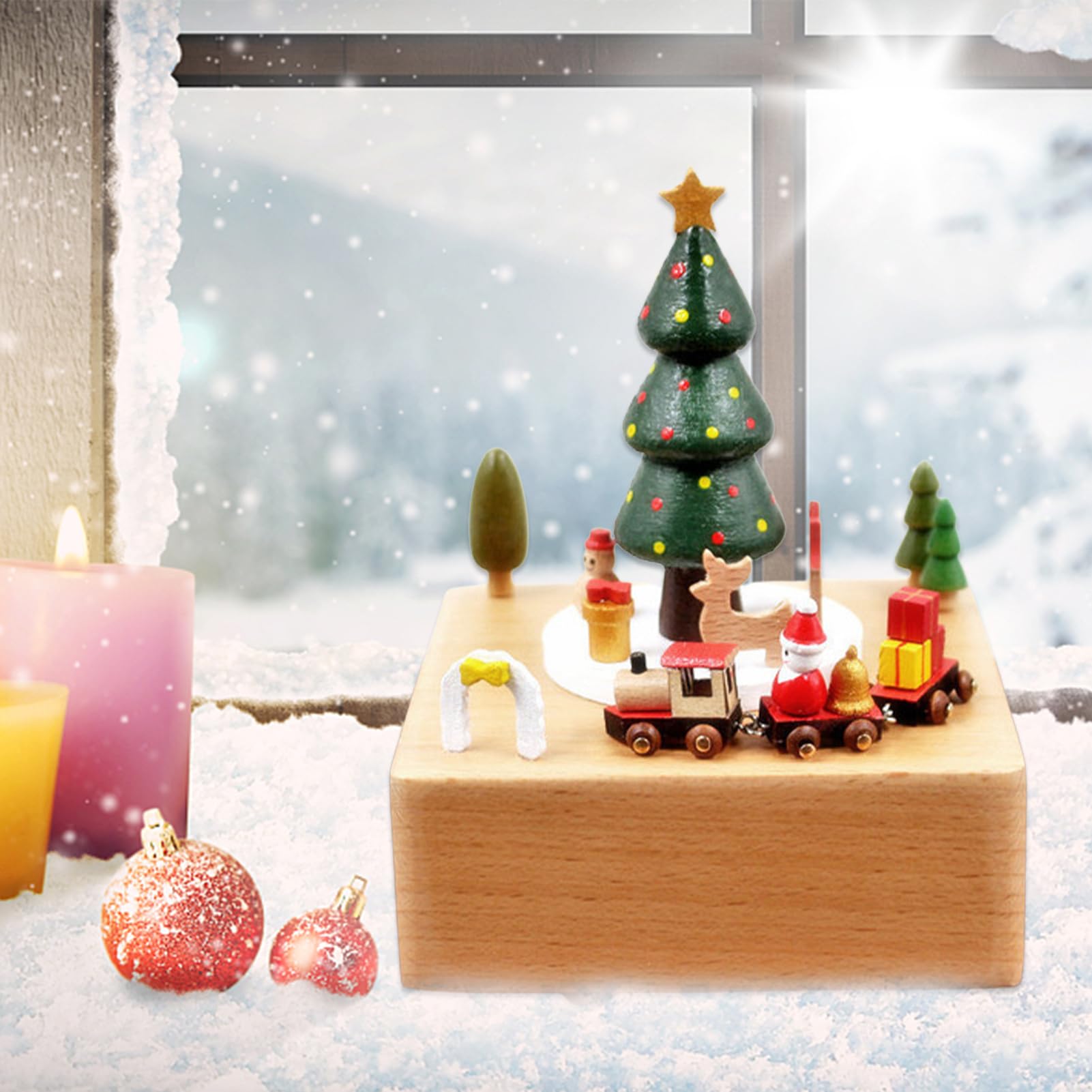 Carillon del | Carillon Natalizio in Legno,Decorazioni Musicali Festive | Divertenti Decorazioni Natalizie per Vacanze, casa, Feste