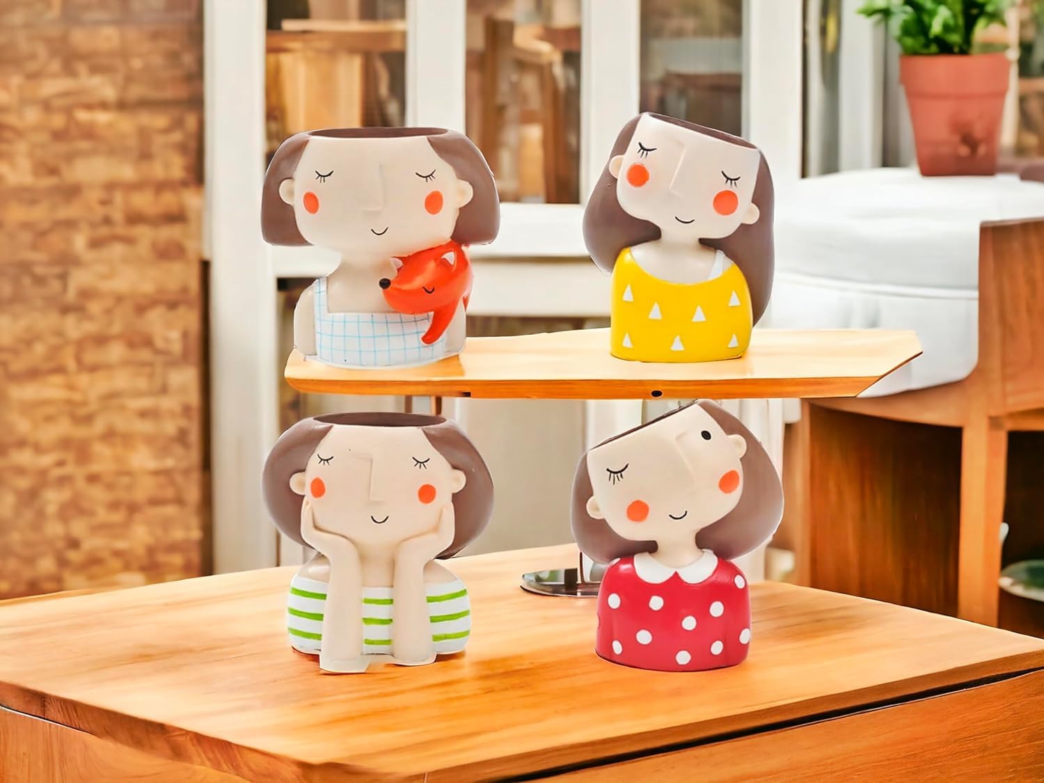 CRAFTIFY Small Size Combo of 4 Girl Shape Stylish polyresin Pot (Best for Indoor Decorative Piece, Artificial Plants, Succulent/Small Plants) (Without Plant) (4pcs Girls Set) (B0D7PWHGY2) Amazon Price History, Amazon Price Tracker