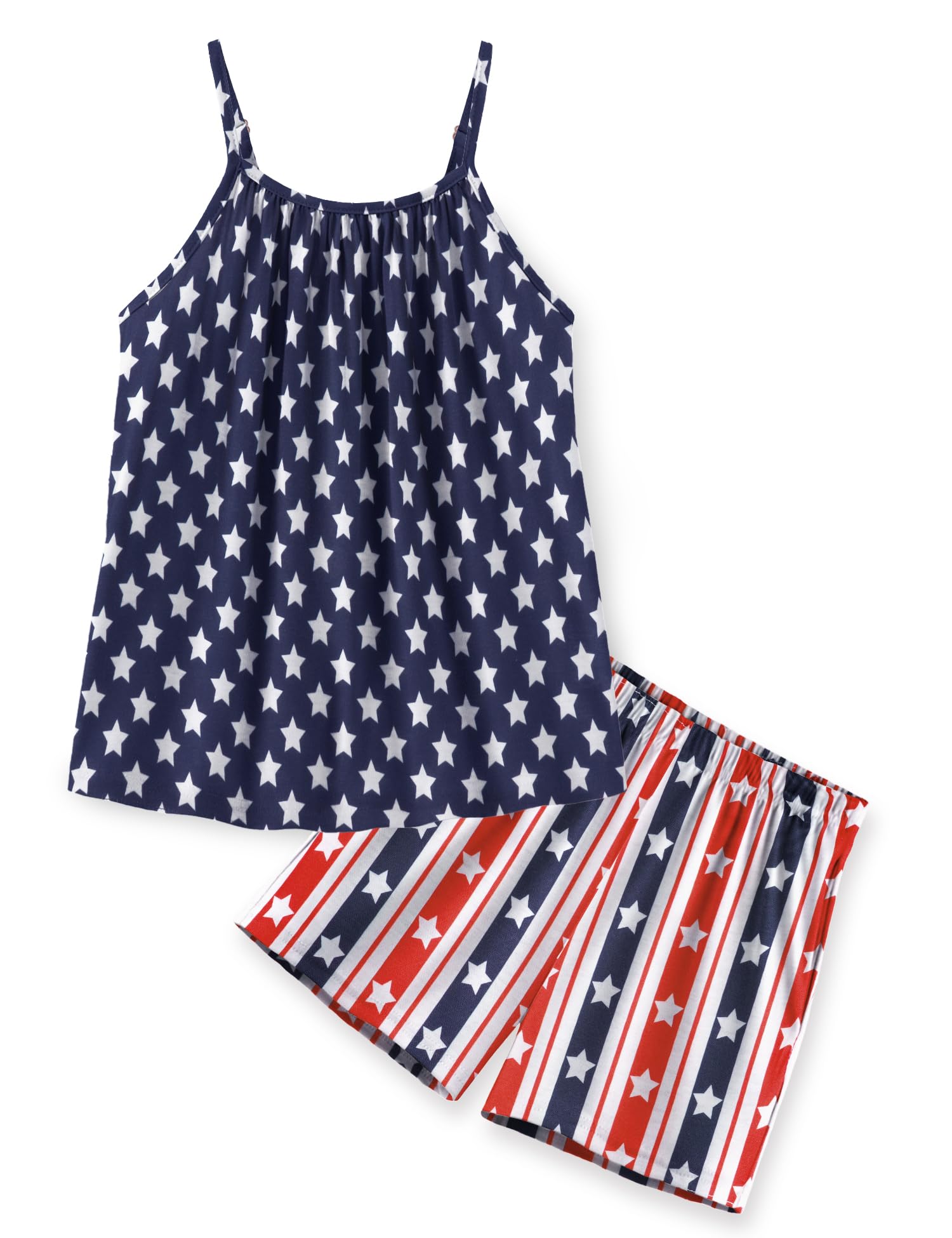 Arshiner Toddler Kids Summer Clothes 2 Piece Tank Top and Shorts Set | Girl Summer Clothes 2 Piece Loose Spaghetti Strap Tank Top and Short Set Kids Clothing Sets with Pockets