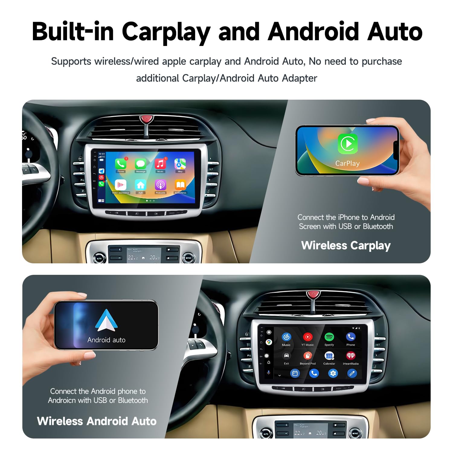 Lancia Delta [2008–2014] Autoradio CarPlay, Android Auto, 9 Pollici Touch GPS, Bluetooth, DSP, Wi-Fi, USB, Retrocamera, Playstore OCTACORE 4GB RAM 64GB ROM