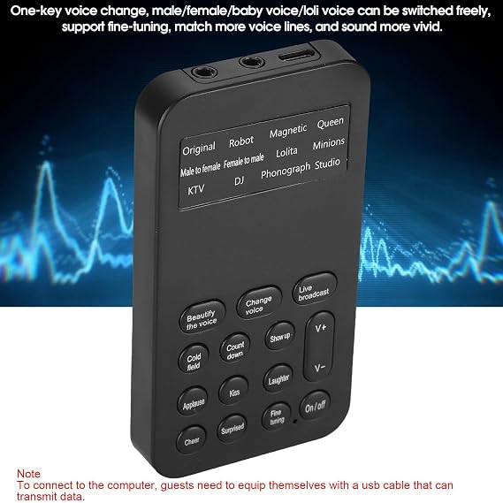 Voice Changer, Universal Mini Sound Card, OneKey Voice Change Support Various Languages VoiceChanging for Mobile Phone Computer