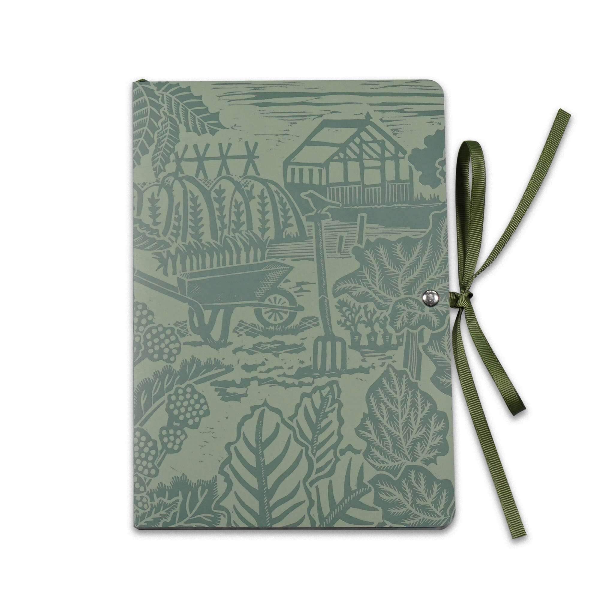 Half Moon Bay | Kate Heiss | A5 Gardener's Journal | Woodland Green Allotment Notebook with Ribbon Tie | Official Designer Merchandise | Elegant Softcover Stationery Gift for Horticulturists