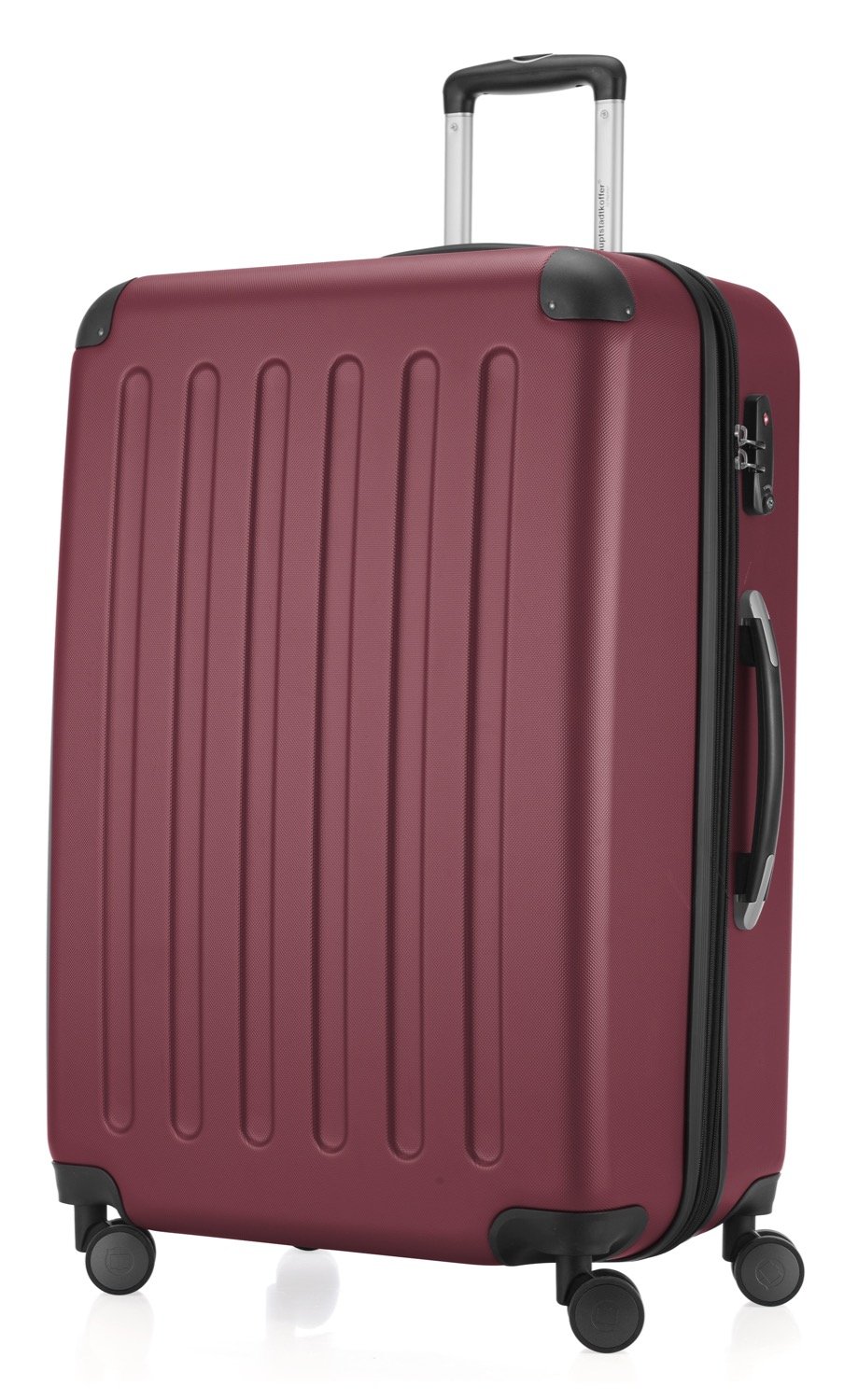 HAUPTSTADTKOFFER - SPREE - Valigia rigida, Trolley espandibile, Bagaglio con 4 ruote doppie, TSA, 75 cm, 119 litri, Borgogna