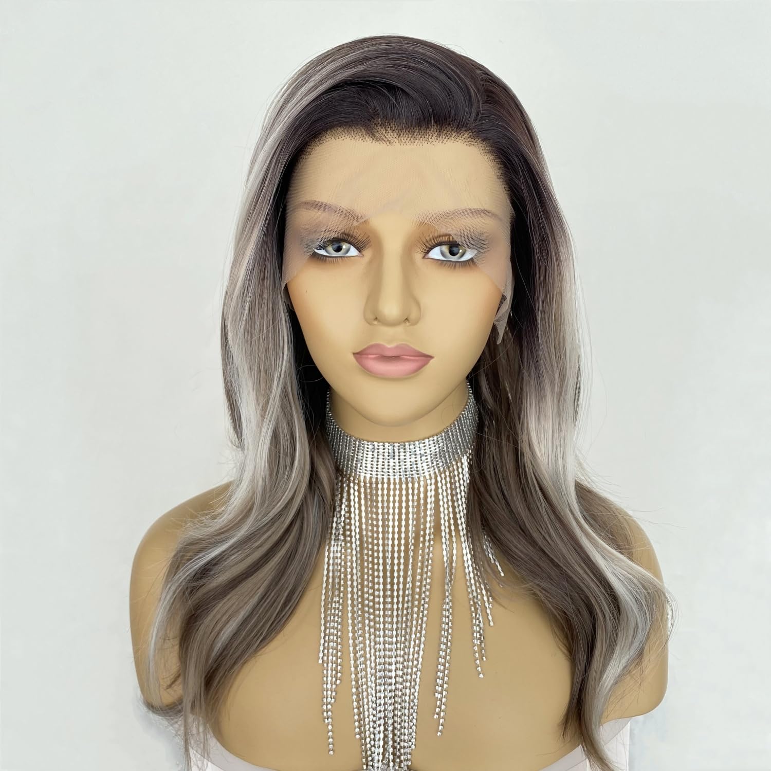 CIMITIKI Highlight Brown and Platinum Blonde Colored 13x4 Lace Front Wig Ready to Wear HD Glueless 18Inch Body Wave Pre plucked Natural Hairline for
