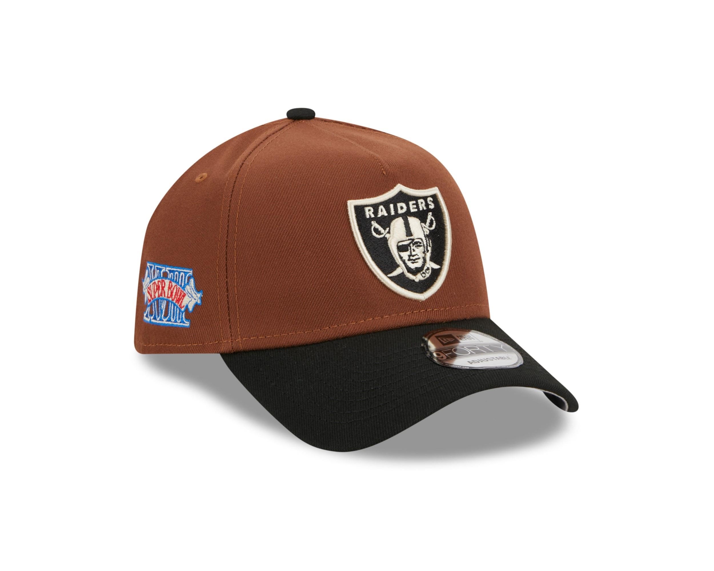 New Era Las Vegas Raiders NFL Harvest Superbowl XVIII Brown Black 9Forty A-Frame Snapback Cap - One-Size