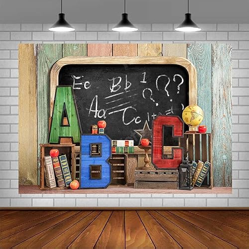 Miniatura 10 de Kate Telones de fondo de fotos de bienvenida a la escuela, 7 x 5 pies, pizarra de madera colorida para pared, pizarra ABC, fondo de fotografía,