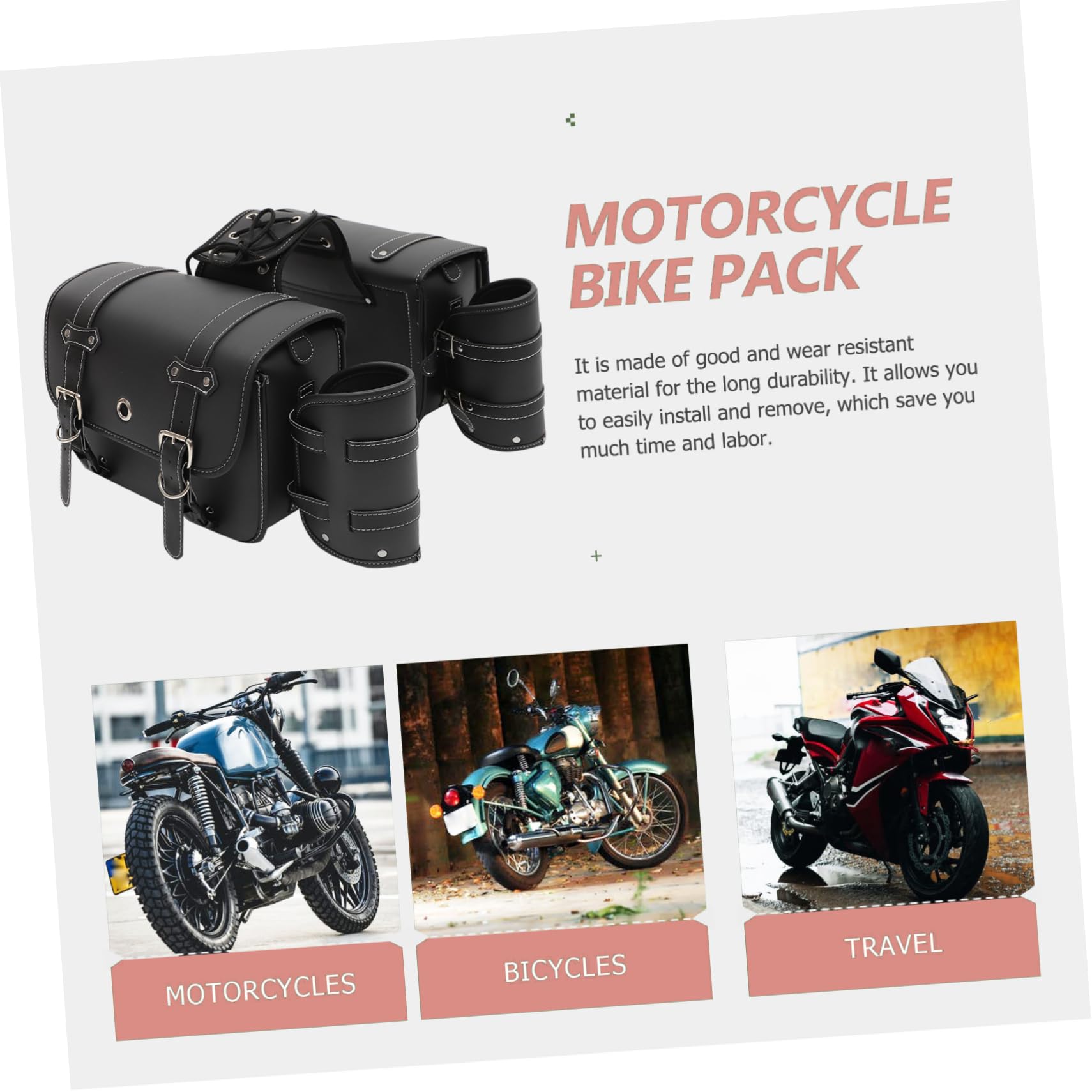 OUNONA Borsa laterale universale per moto, 30 x 21 x 14 cm, impermeabile, compatibile con bici elettriche