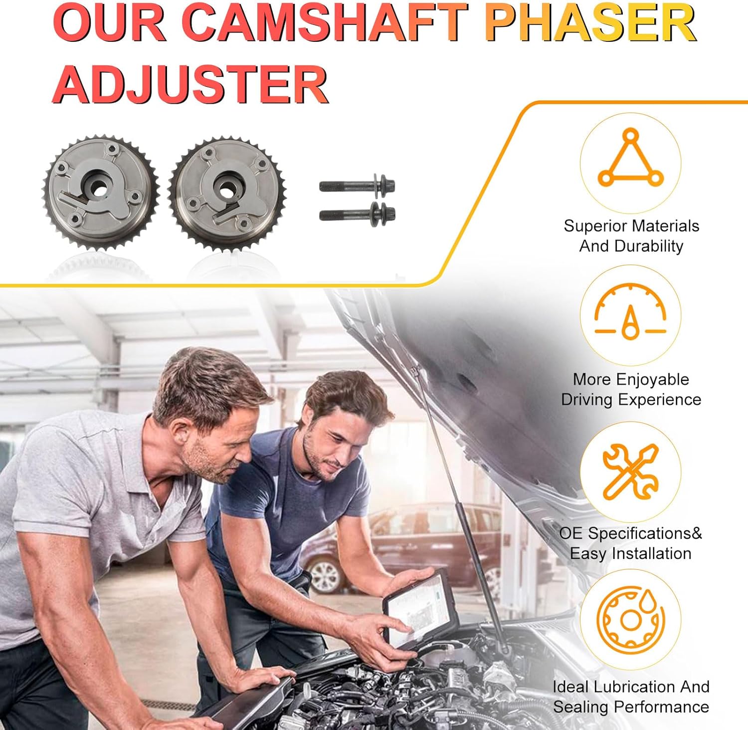 N14 N16 N18 Engine Intake Exhaust Camshaft VVT Sprocket 2Pcs Fits for Mini Cooper 07-15/ Cooper Countryman 11-16/ Cooper Paceman 13-16 1.6L Replace OE 11367545862 11367536085