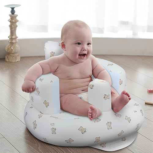 Miniatura 6 de Asiento inflable para bebé para bebés de 3 meses en adelante, asientos de piso para bebé para sentarse, asientos para bebé para infantes, silla