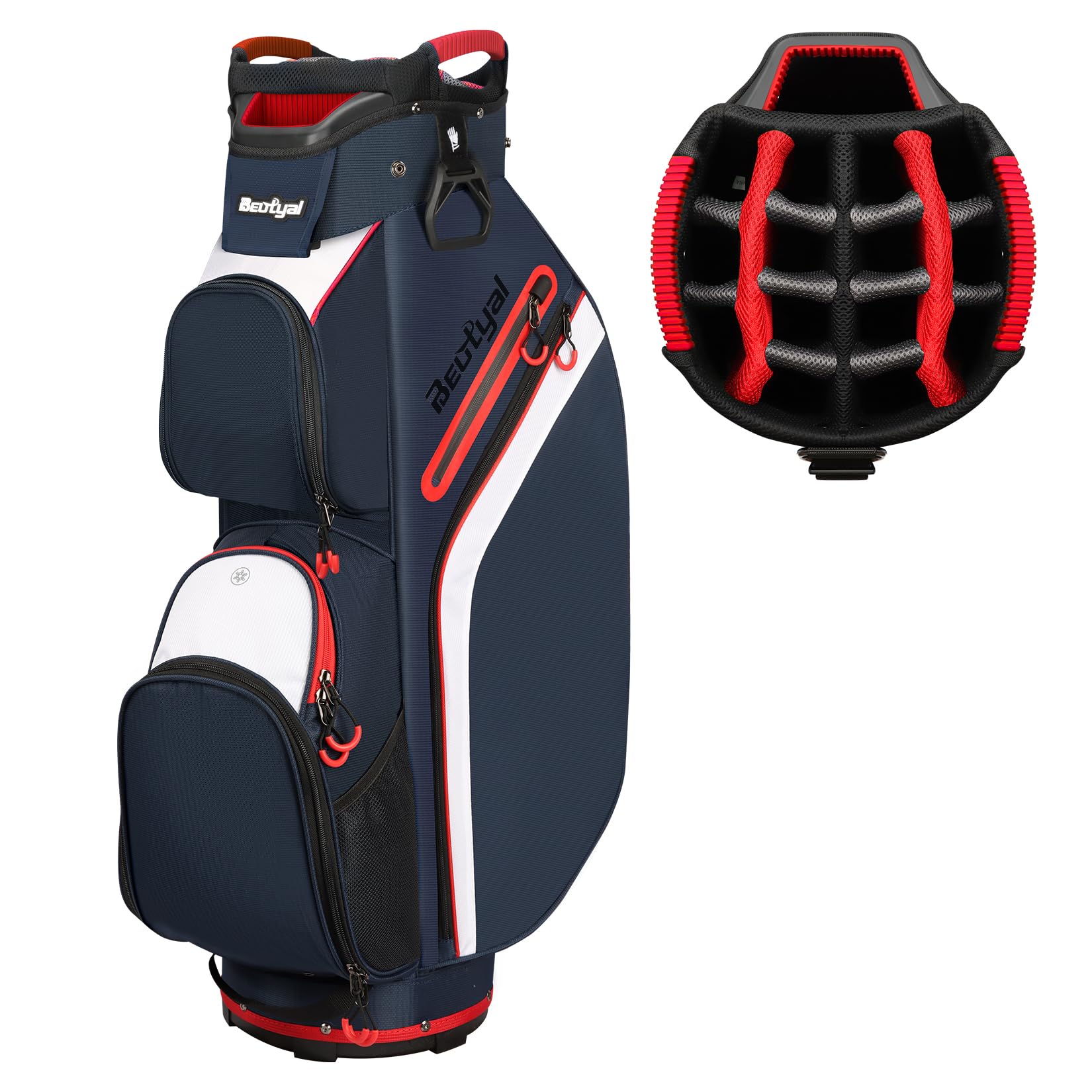 15-Way Golf Cart Bag, Lightweight Golf Club Bag for Men with Cooler