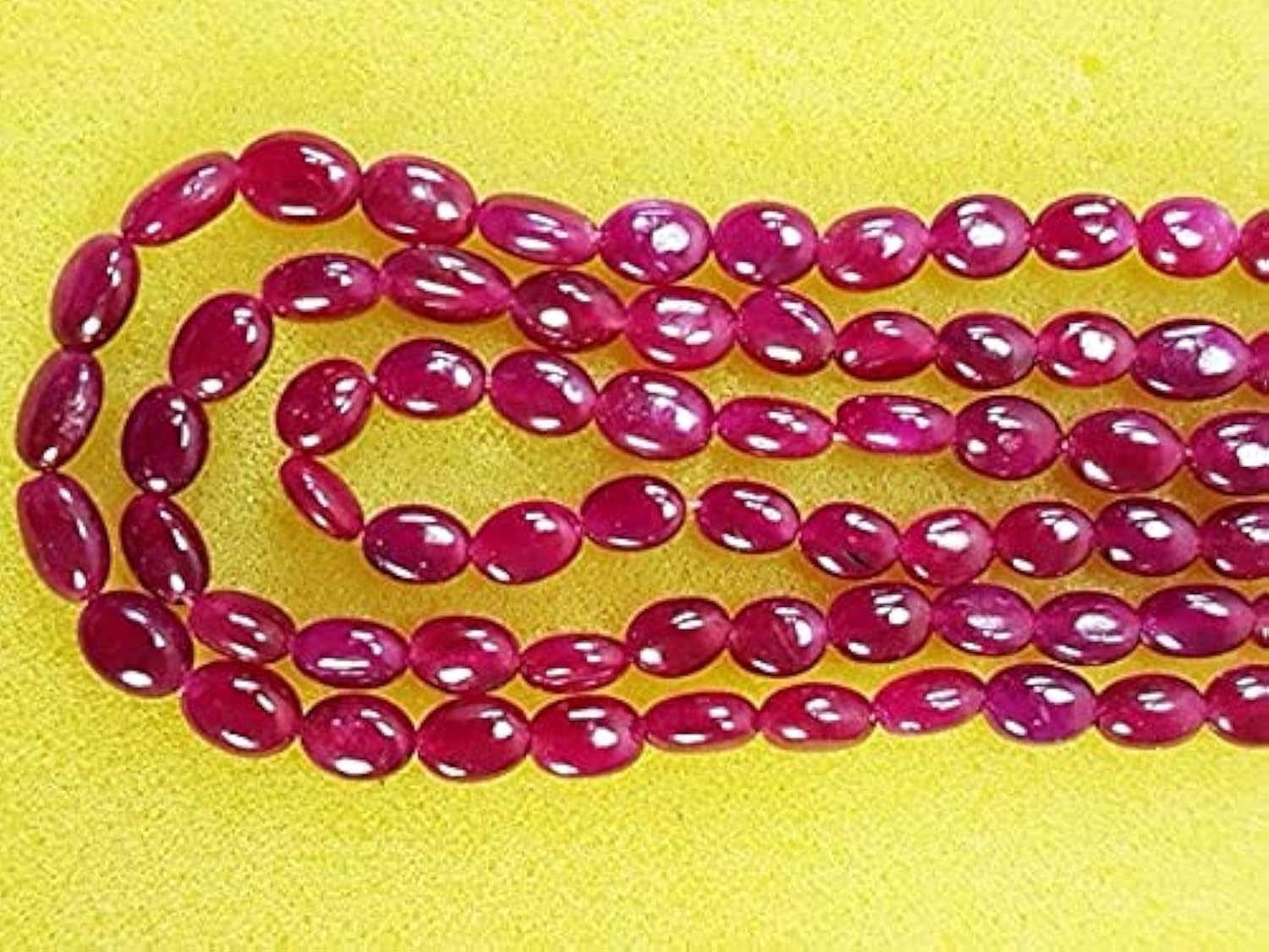 Ruby Glassfilled Smooth Oval Beads perles rubis lisses pour réussir vos colliers en dégradé