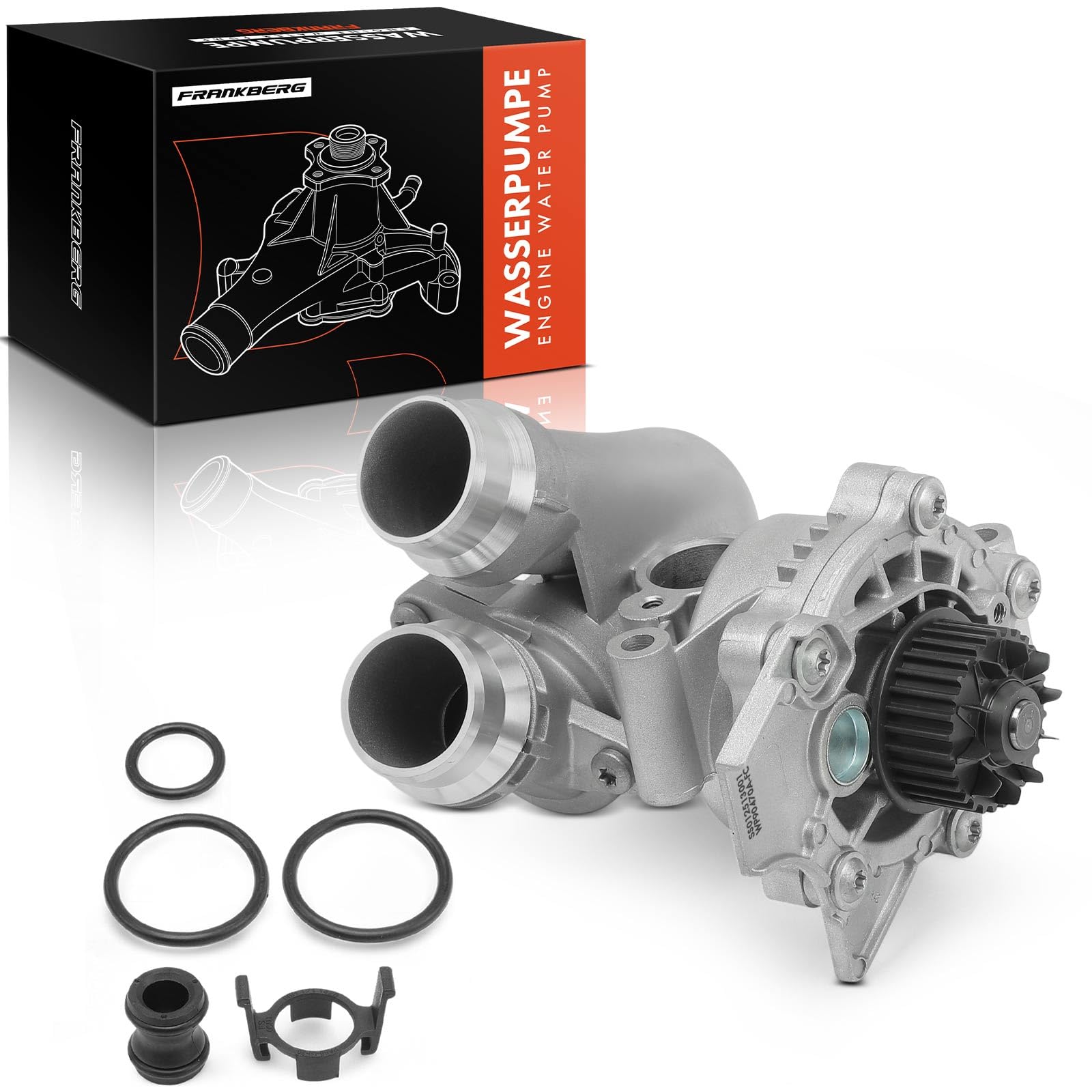 Frankberg Bomba de agua bomba de refrigerante bomba de gasolina con junta | 41086BH; Compatible con: A6 4G2 4GC, A3 Sportback 8PA, A3 Cabriolet 8P7, P.a.s.s.a.t Variante 365