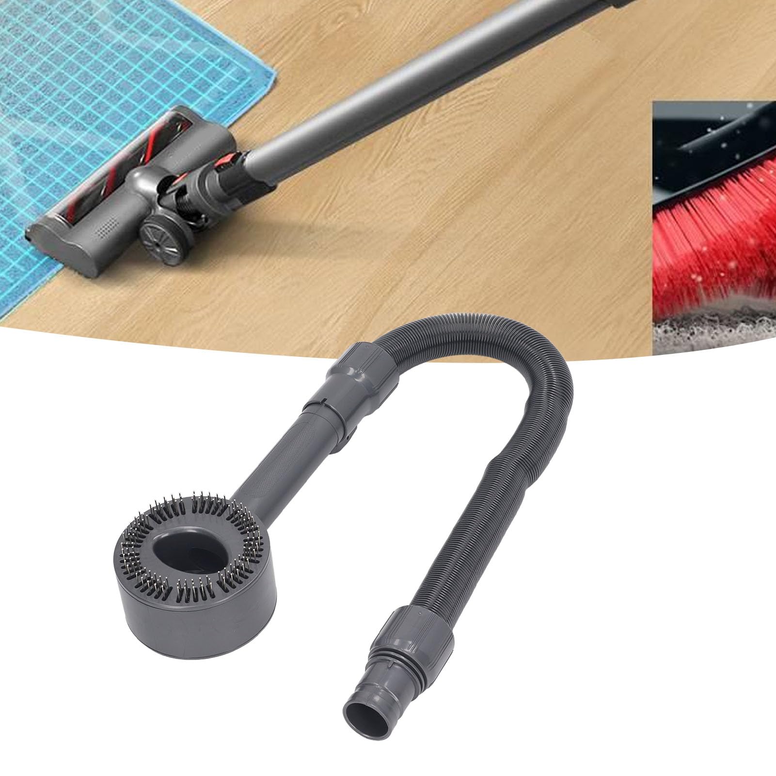 generic Haustierbürsten-Staubsaugeraufsatz – Ergonomisches Hunde- und Katzenhaarpflegegerät aus ABS mit Schlauch für Mühelose Reinigung, Leichtes und Langlebiges Zubehör für die