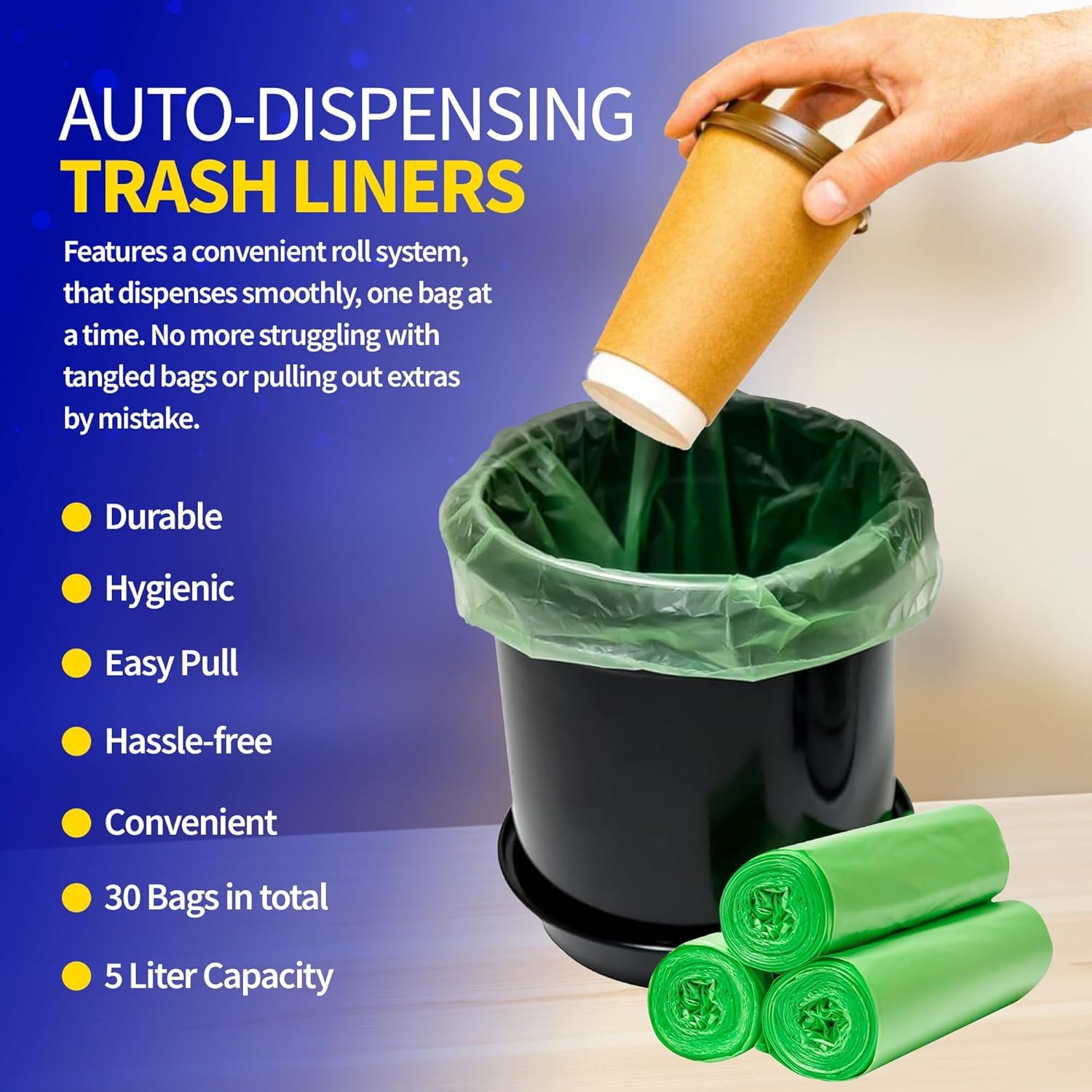 Dog Poop Bag 15-Pack Dog Poop Bin Liners Fits Gal Square