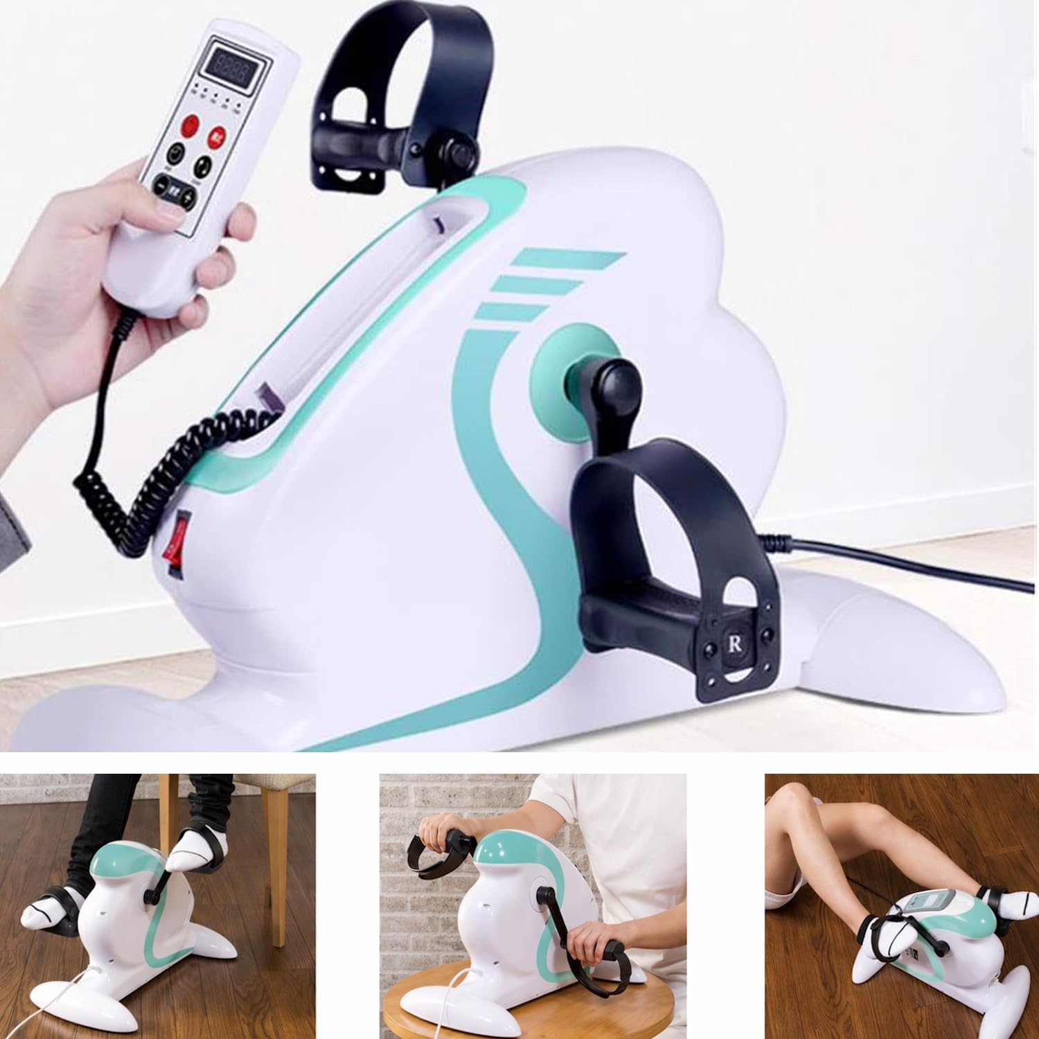 MedPlus Pédalier électrique pour thérapie de réadaptation / Mini cycleette gynastique Actif et Passif assisté pour Bras et Jambes avec Ordinateur de Bord