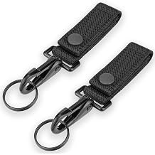 Ullnosoo Heavy Duty Belt Keeper Keychain Belt Clip, Key Ring Holder for Duty Belt, Nylon Molle Strap with Metal Snap for Up to 214" Wide Belt