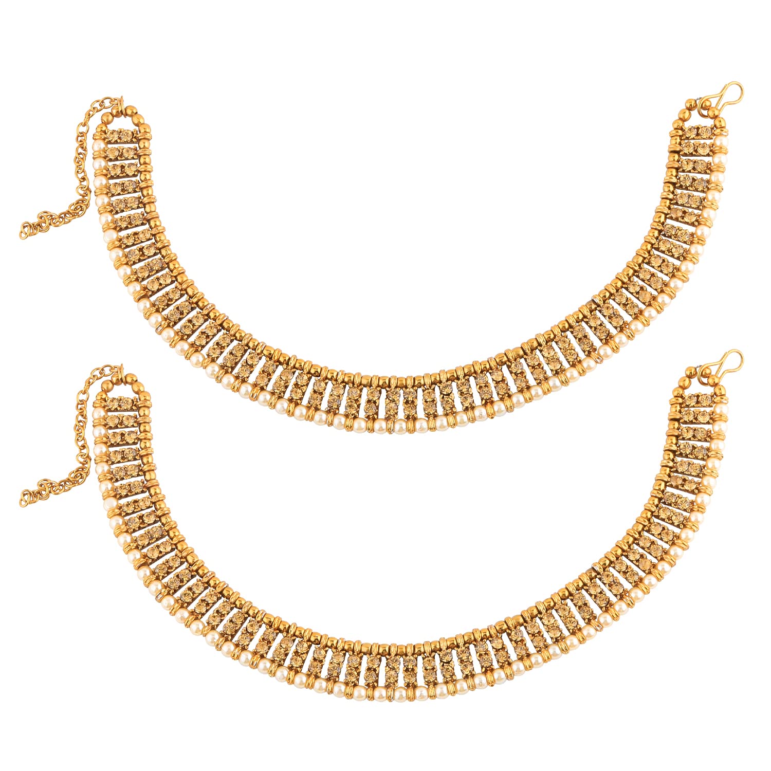 SILVER SHINE Charms Golden White Antique Kundan Anklet for Women and Girl. (Anklet 5) (B08HZ89GFH) Amazon Price History, Amazon Price Tracker