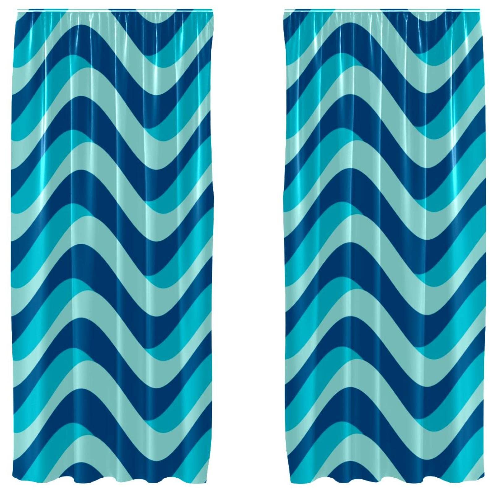 Cortinas opacas que aislan el calor y la luz con diseño moderno de olas