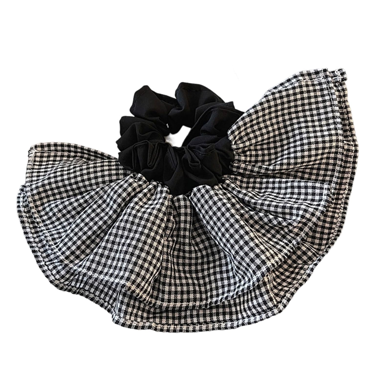 YUXITA Oversized Checkered Scrunchies Hair Band Soft Fabric Hair Accessory Stylish Headdress For Women Girls