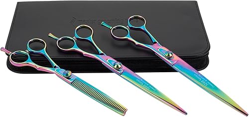 Miniatura 7 de Master Grooming Tools Tijeras 5200 Rainbow Series  Tijeras de alto rendimiento para perros de aseo  curvas, 8 pulgadas