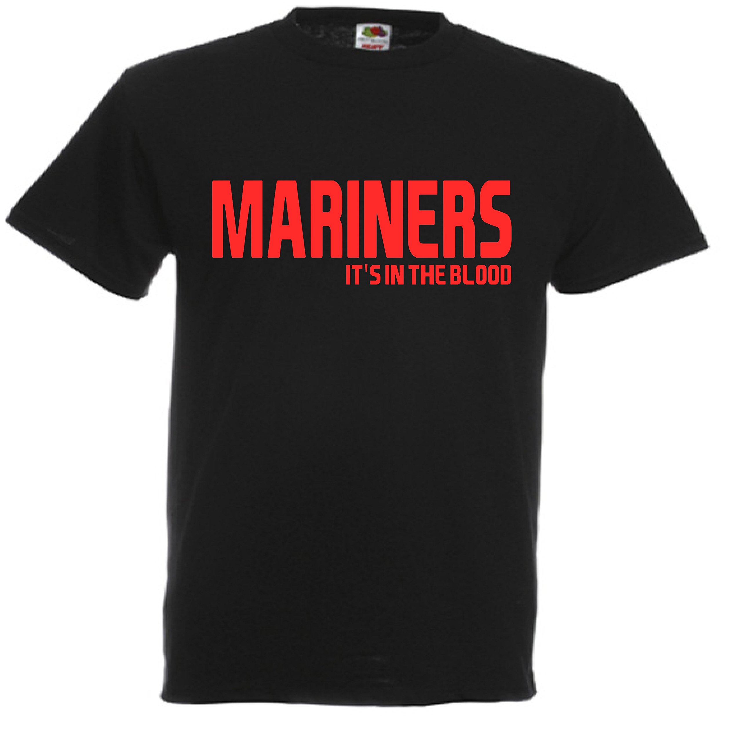 AllAboutThePrintMariners It's in the Blood Grimsby Town Football Gift T-Shirt idea FC Present top J75 (Adult Small)