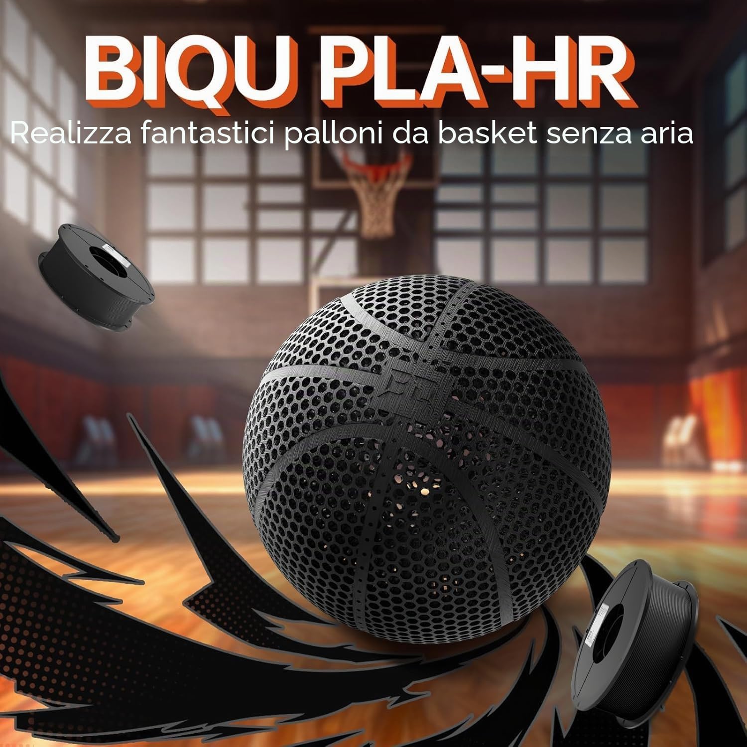 BIQU PLA-HR-Filamento flessibile per stampante 3D,1,75mm,1kg spool(2,2 lbs)
