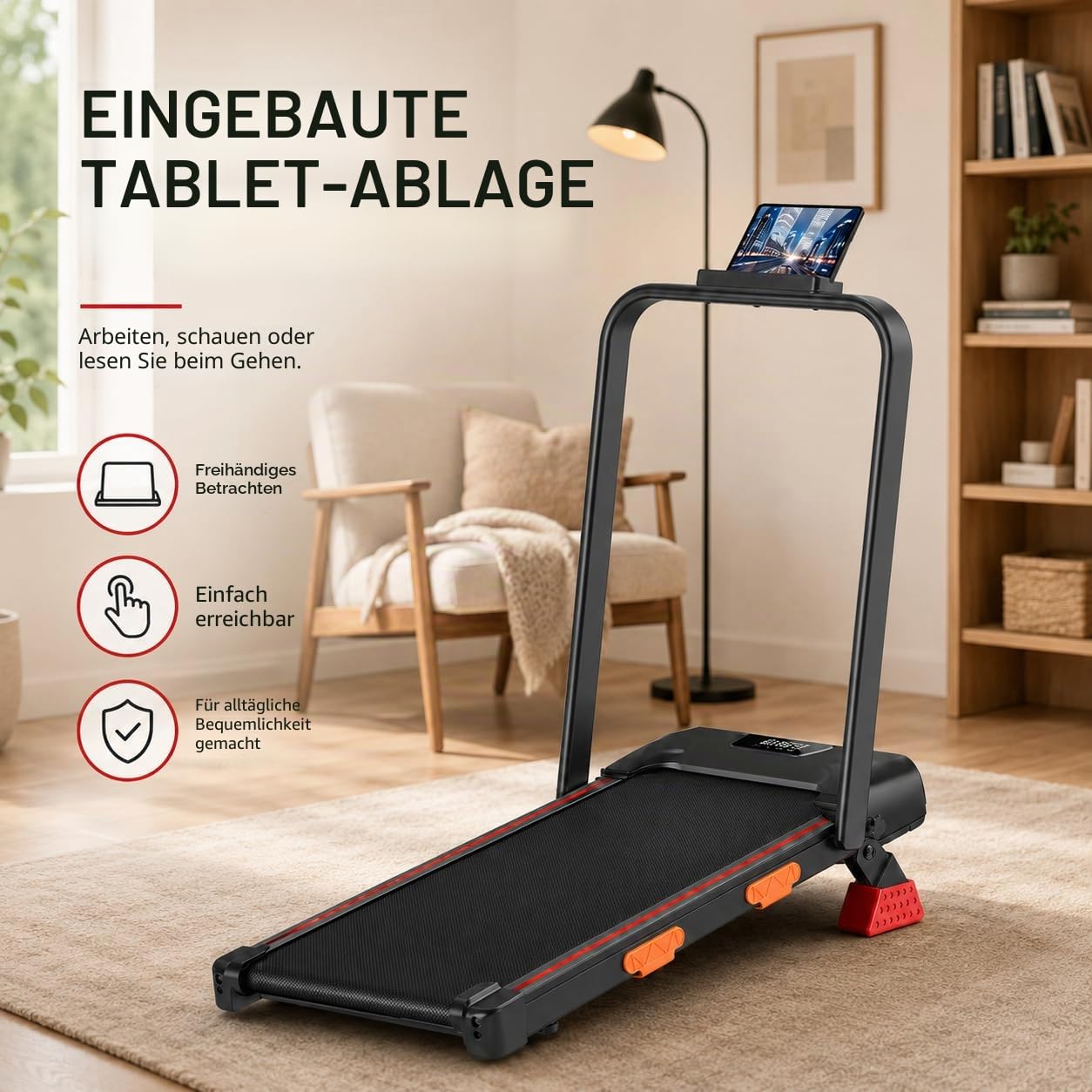 Treadmill Walking Pad Klappbar mit Steigung 10% 3.0HP 136KG LED | Laufband für Zuhause Klappbar Leise bis 10KM/H, Laufband Schreibtisch mit Fernbedienung, Platzsparend für Kleine Räume