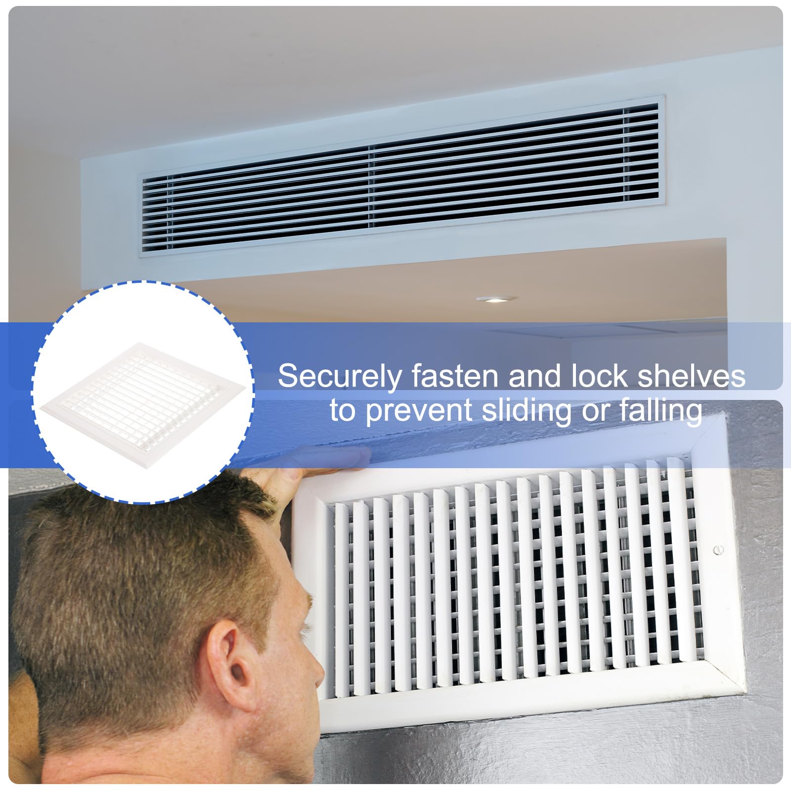 PATIKIL Rejilla De Ventilación De Plástico De 14x14 Pulgadas, Aire Ajustables Cubierta De Filtro De Ventilación Extraíble Con Malla Integrada Para Rejillas De HVAC De Pared O Techo, Blanco
