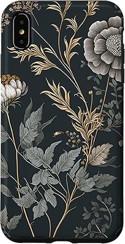 iPhone XS Max - Funda de ilustración floral botánica vintage