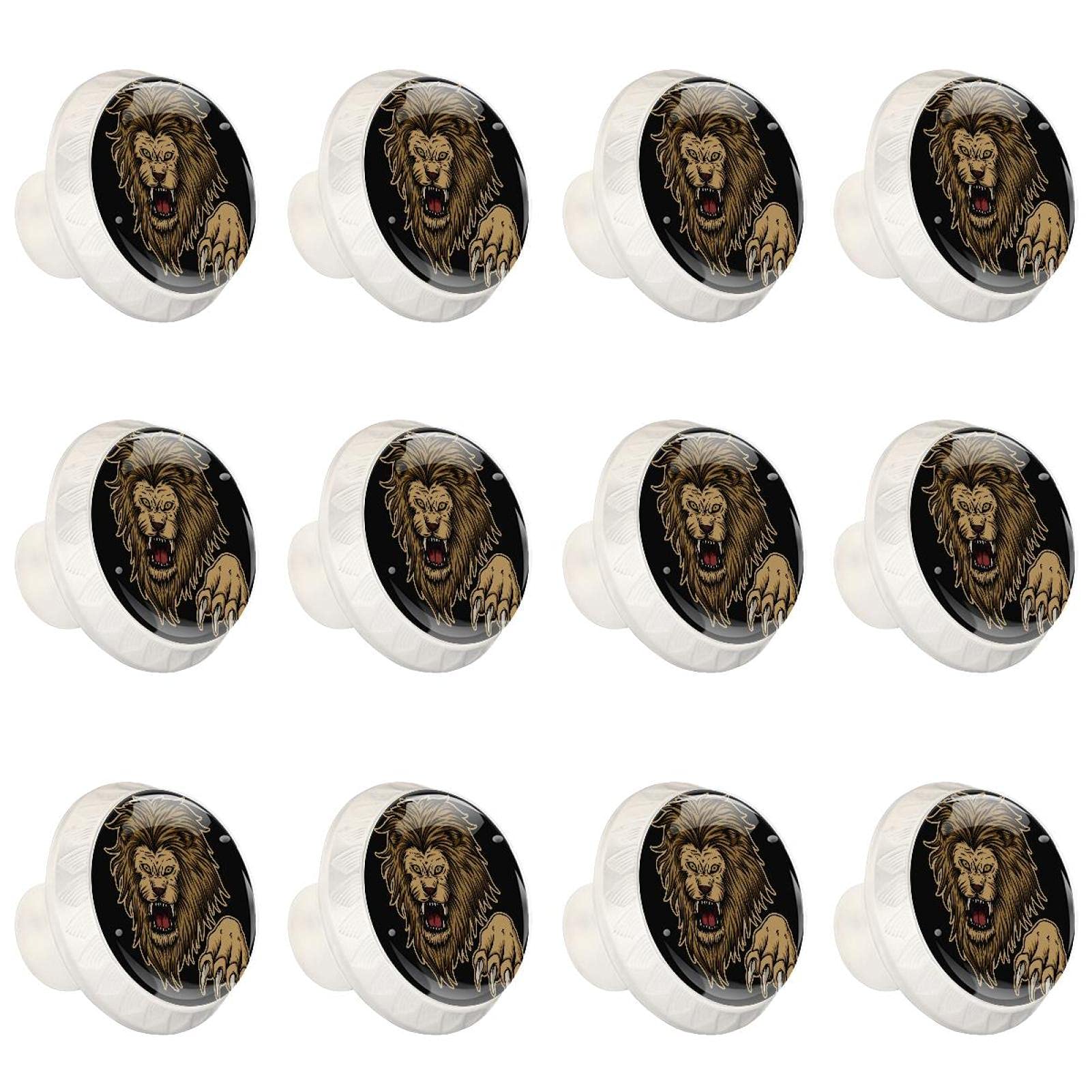 Boutons d'armoires de cuisine Lion Noir x12 pour relooker vos meubles