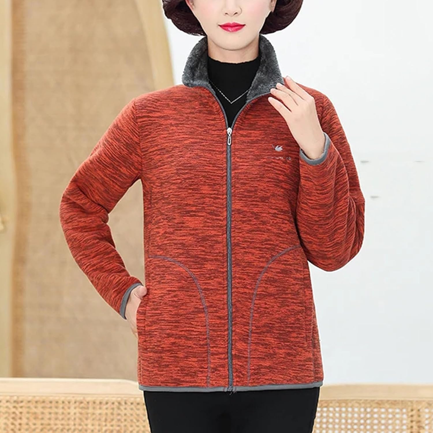 Women's Thick Fleece Jacket Spring Outdoor polar fleece thermal coat Camping Hiking Coats