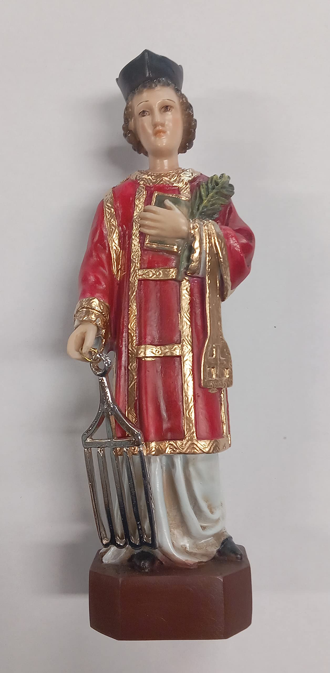 Generico Arte Sacra Caravaggio Statua San Lorenzo cm 28 (11,02 inches) in resina decorata a mano di produzione artigianale ideale per interni ed esterni
