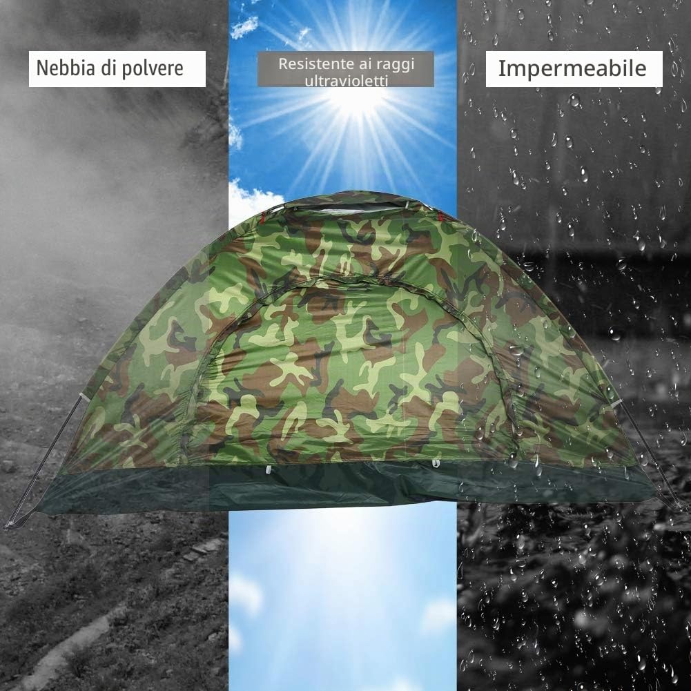 Tenda Doppia da Campeggio Jadpes, Esterno Protezione UV Impermeabile 2 Persone, Campeggio Esterno, Escursionismo