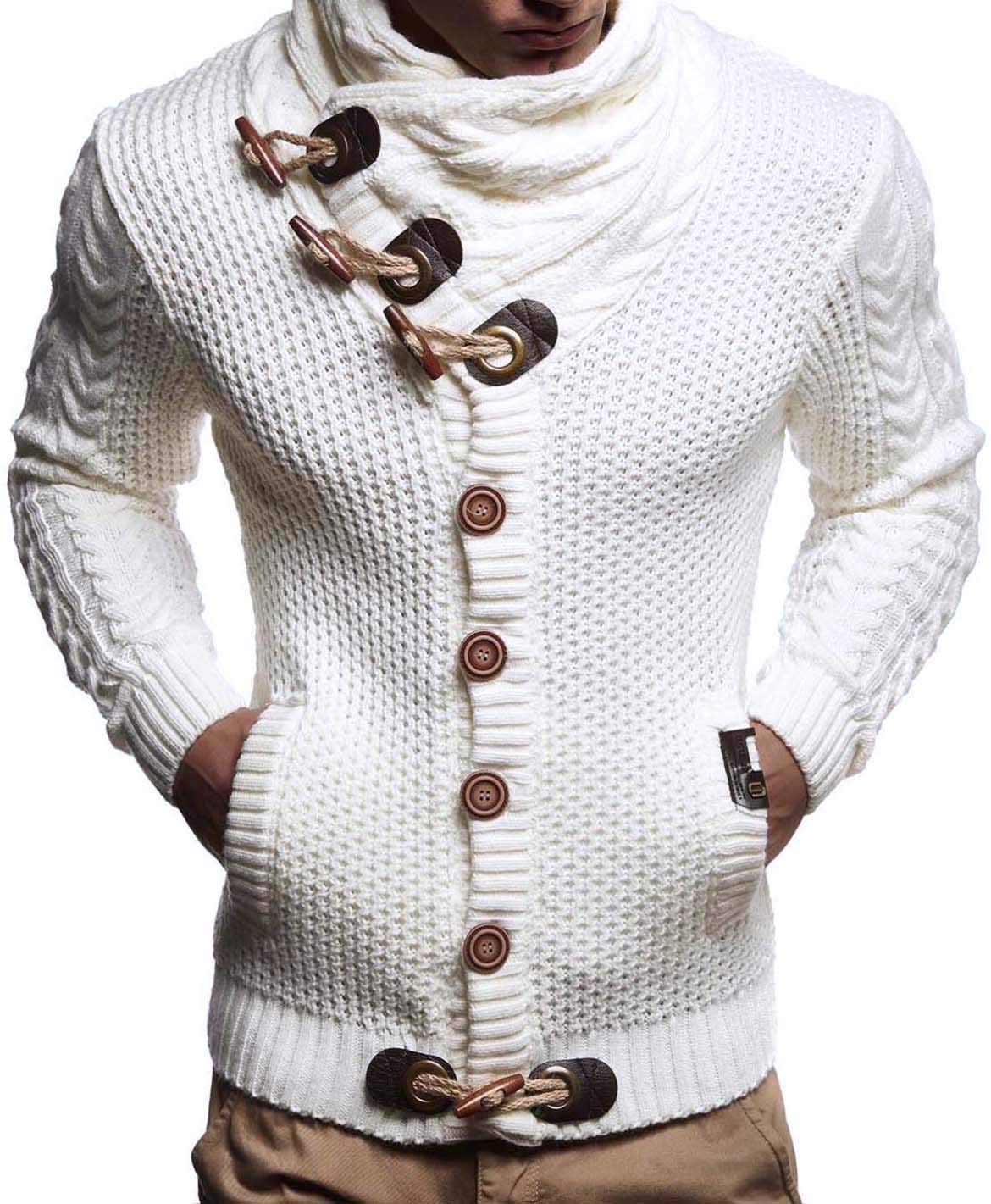 Leif Nelson LN4195 Cardigan tricoté pour Homme