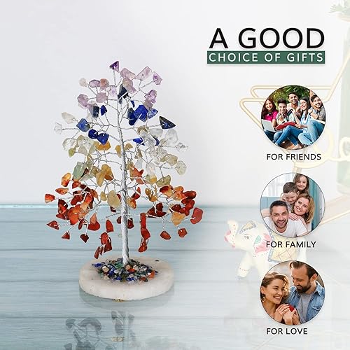 Miniatura 7 de Árbol de 7 chakras, árbol de la vida, piedras preciosas y cristales, árbol del dinero, energía positiva, cosas espirituales, cristales de Reiki y