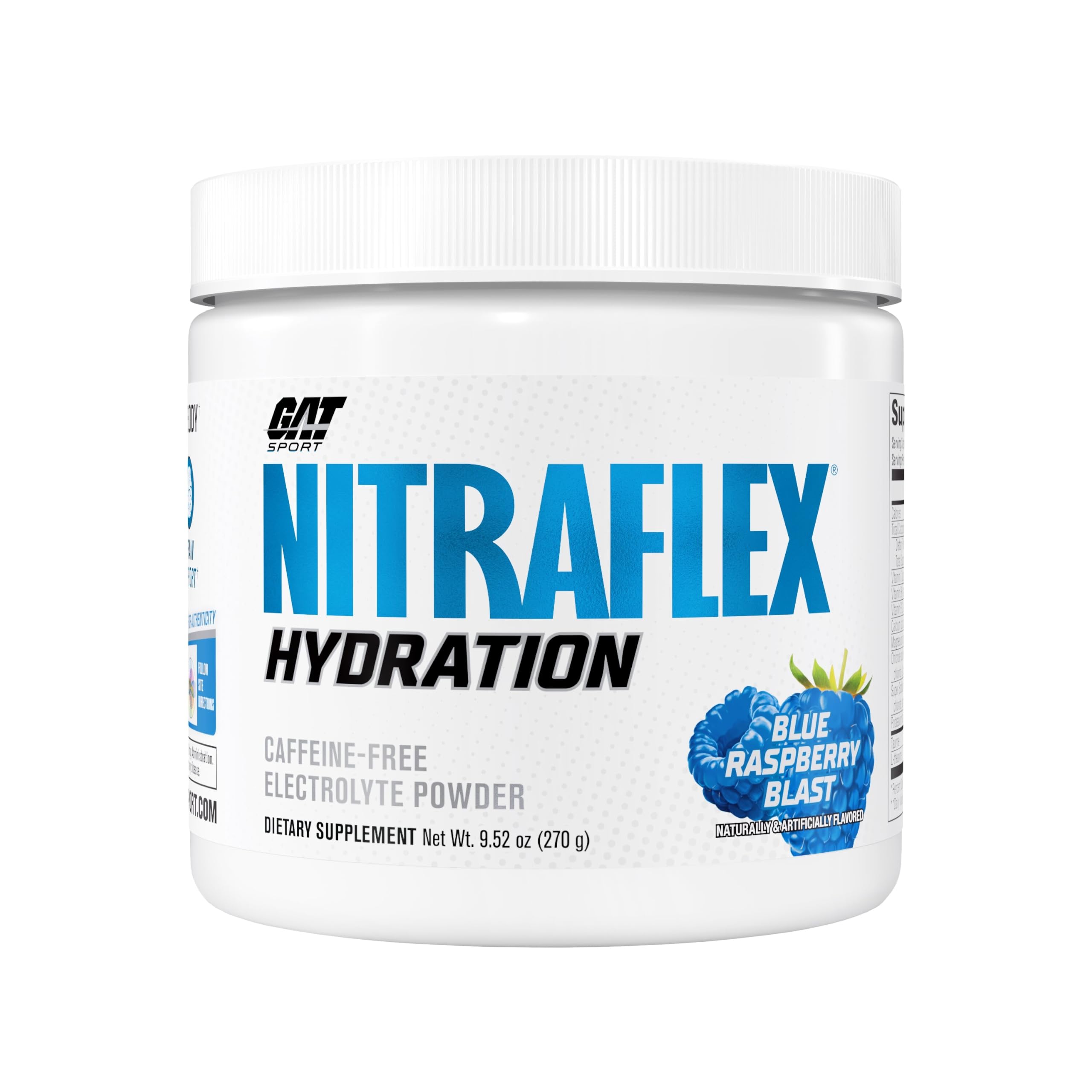 GAT SPORT suplemento para hidratação em pó com magnésio, cloreto, SuperSodium™, potássio, taurina e L-teanina, 270 g