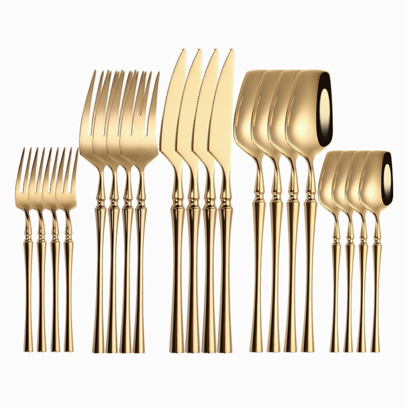 Edelstahlbesteck Besteckset, Besteck-Sets Besteck Edelstahl Löffel Gabel Messer Set Spiegel Licht Geschirr Geschirr Set Kaffee Tee Löffel Besteck Set