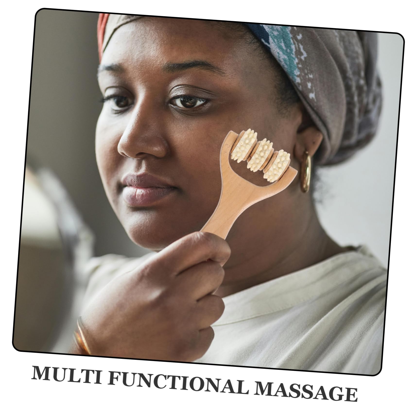 NULYLU Handheld Massage Roller Set 3pcs Wooden Massager for Back Shoulder Neck Body Face Acupoint Stimulation for Home Travel