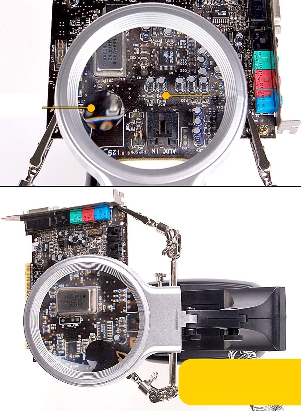 Lupa do ekranu Lupa na biurko Wielofunkcyjna lampa LED 10 razy 20 razy Szkło powiększające Stare czytanie Elektroniczne testowanie i konserwacja Lupa ze światłem LED Double the comfort