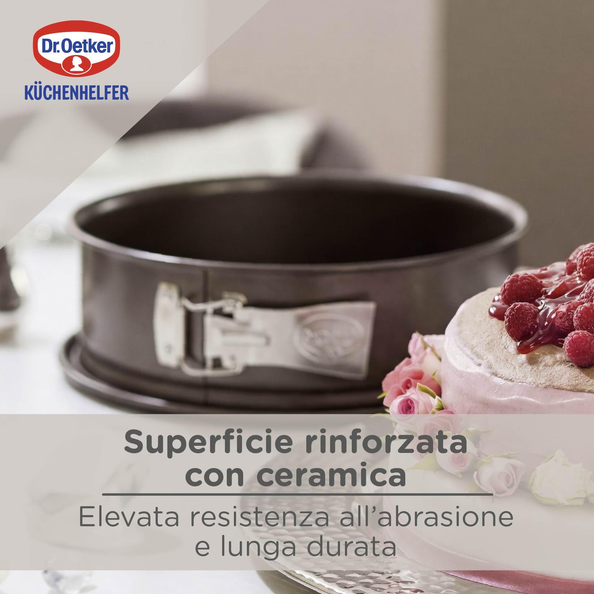 Dr. Oetker, Back-Harmonie, Taglia con Fondo Staccabile, Acciaio, Marrone, Ø 30 cm