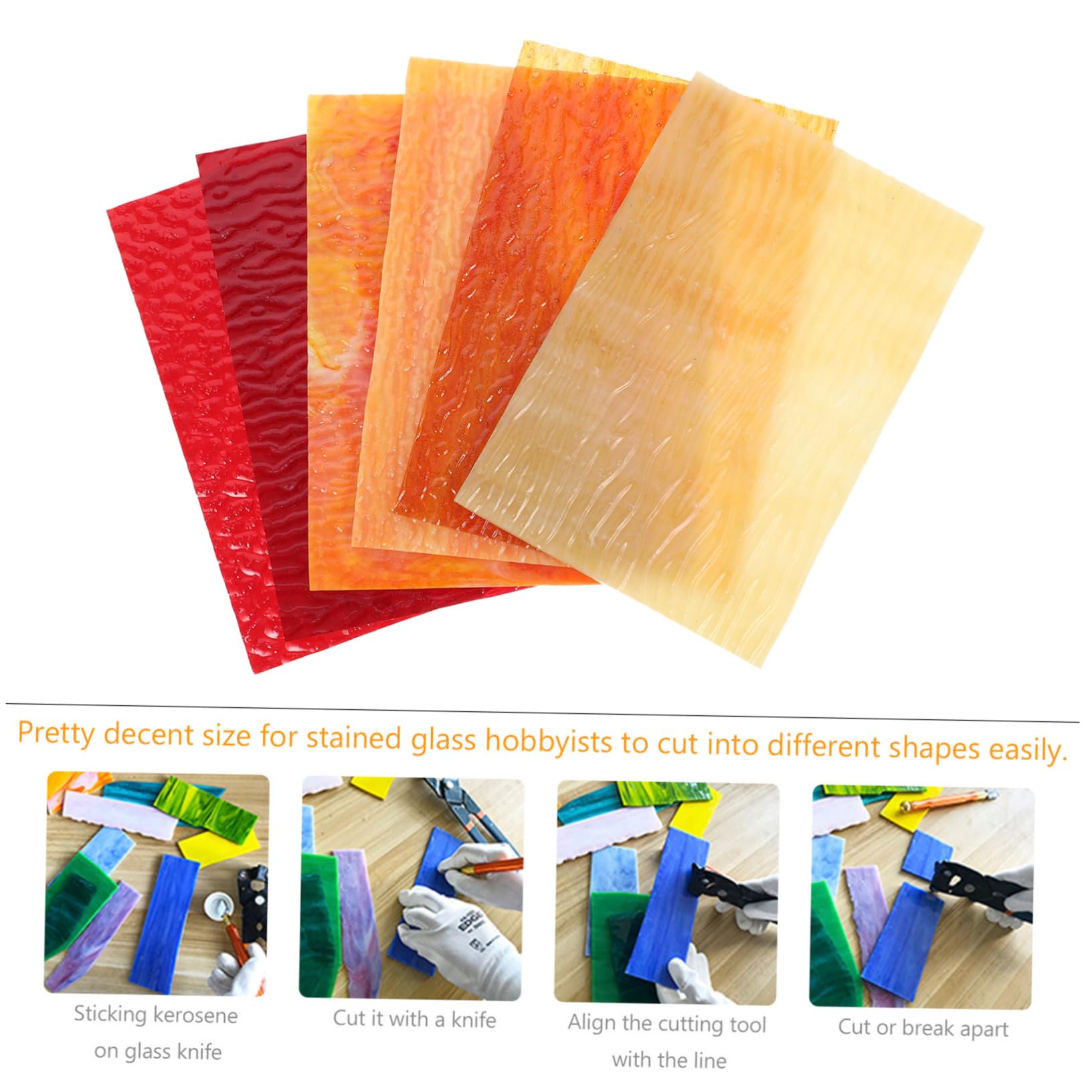 Lastre di Vetro Colorato Effetto Onde 6 Pezzi per Mosaico