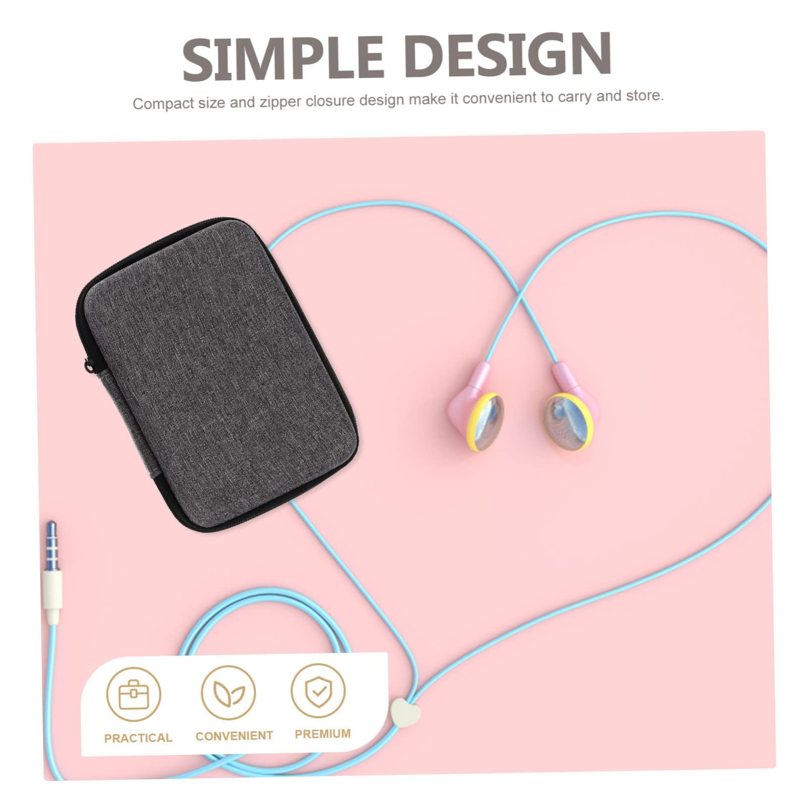 Uonlytech 6pezzi Custodia Porta Cuffie Borsa Multifunzione Per Accessori Elettronici Compatte Organizzatore Per Cavi e Cuffie Per Viaggi e Trasporti