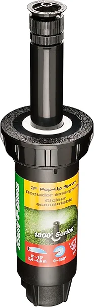 Rain Bird 1803VAN Professional Pop-Up Sprinkler, Adjustable 0° - 360° Pattern, 8' - 15' Spray Distance, 3" Pop-up Height