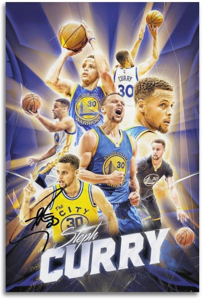 ESSAHI Stephen Curry Poster Basketball Poster Art Decor Painting Aesthetic Wall Art Canvas for Bedroom Decor 12x18inch(30x45cm) 1