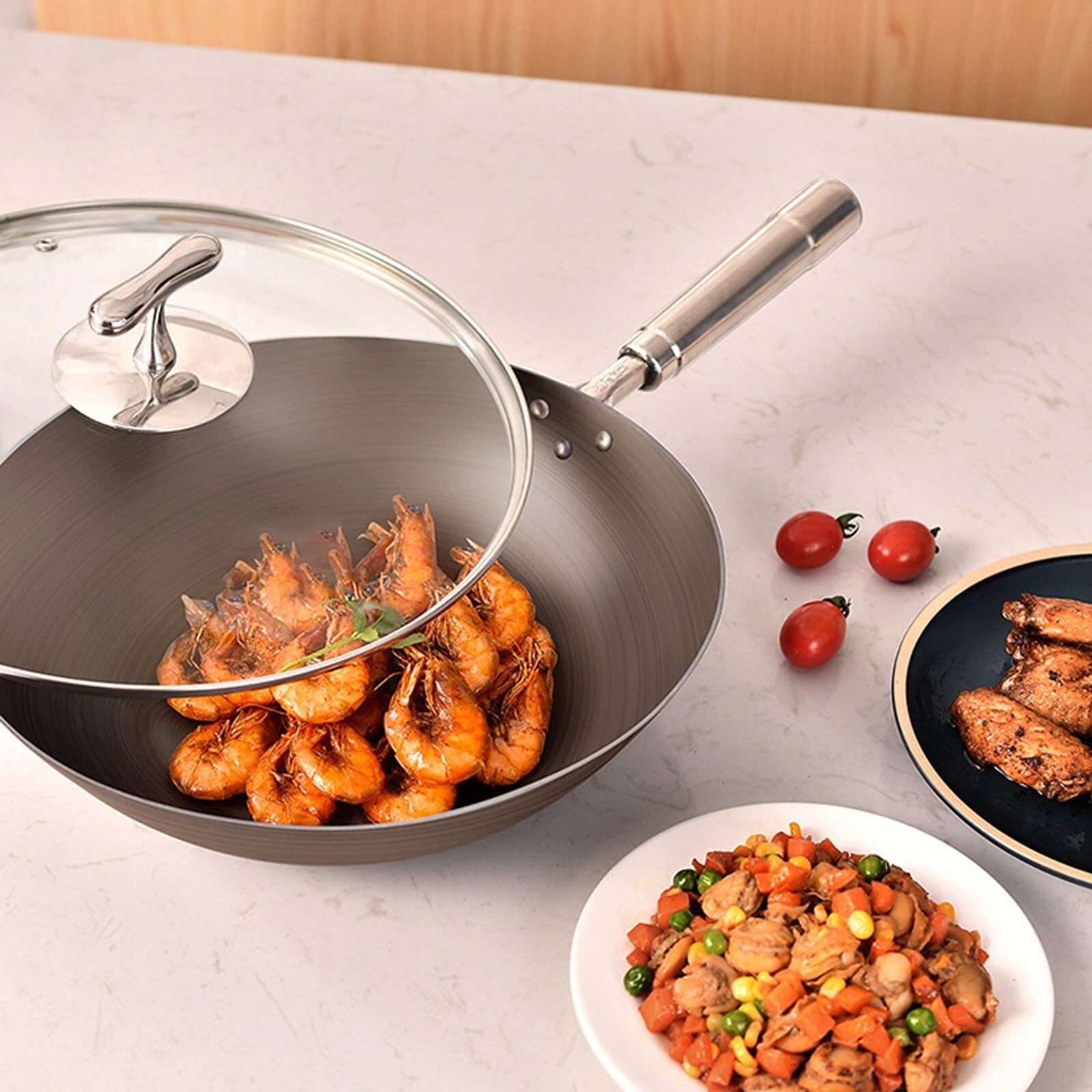 チタン製中華鍋 Amazon | チタン中華鍋、チタンノンスティック中華鍋と炒め鍋