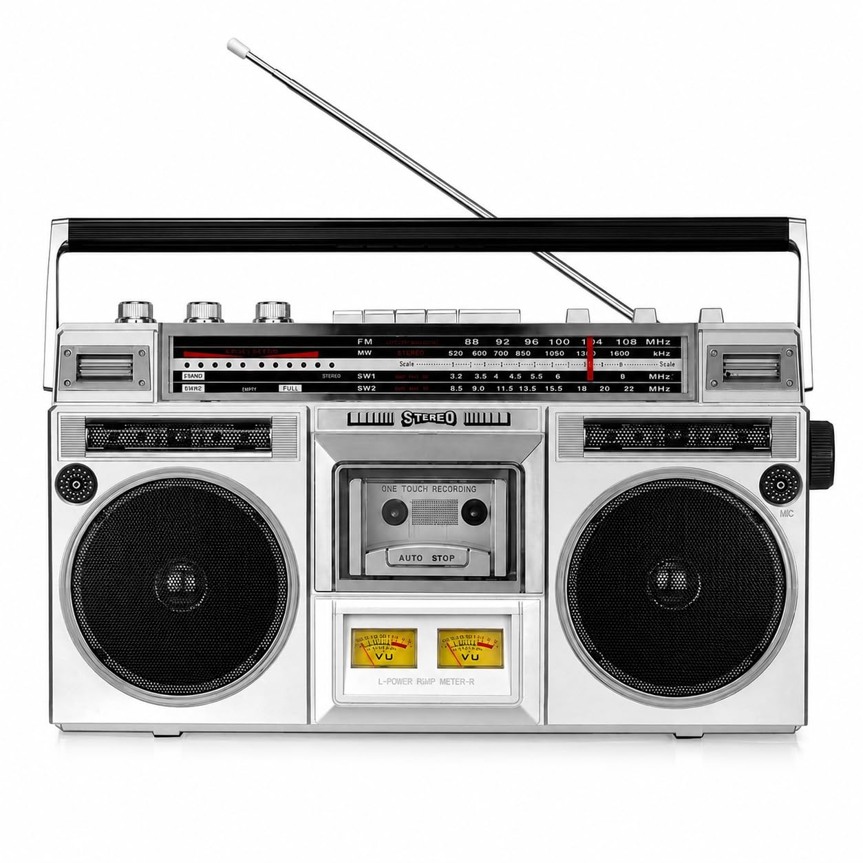 Generic Lettore a cassette Bluetooth Boombox retrò - Registratore a nastro CD con radio FM/DAB+ e registrazione USB, stereo portatile in stile anni '80 per riunioni di famiglia e viaggi