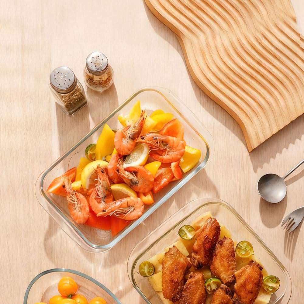 2.2 L Auflaufform Glas Mini Glas Lasagne Auflaufform mit Griff temperaturbeständig Rechteckige Glasform es Eignet Sich Zum Frühstück, Zu gegrilltem Fisch und Zu Salaten - 34,5 x 20,4 x 5,2 cm